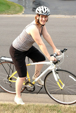 Melissa Barnes on bike